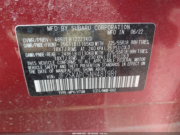 2022 SUBARU FORESTER LIMITED