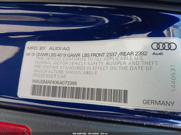 2019 AUDI A4 40 TITANIUM PREMIUM