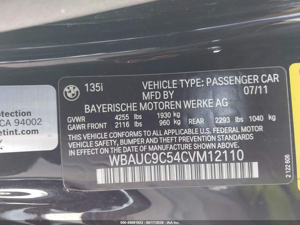 2012 BMW 135I