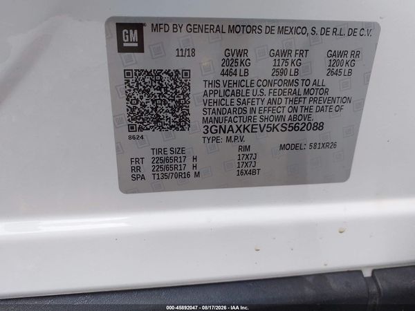 2019 CHEVROLET EQUINOX LT — I9