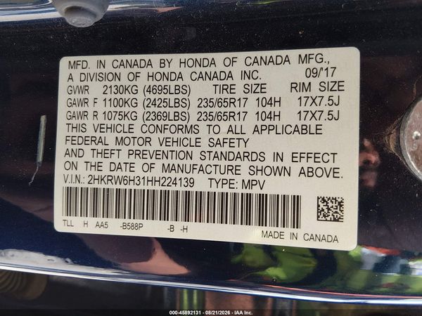 2017 HONDA CR-V LX