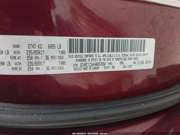 2017 CHRYSLER PACIFICA LX