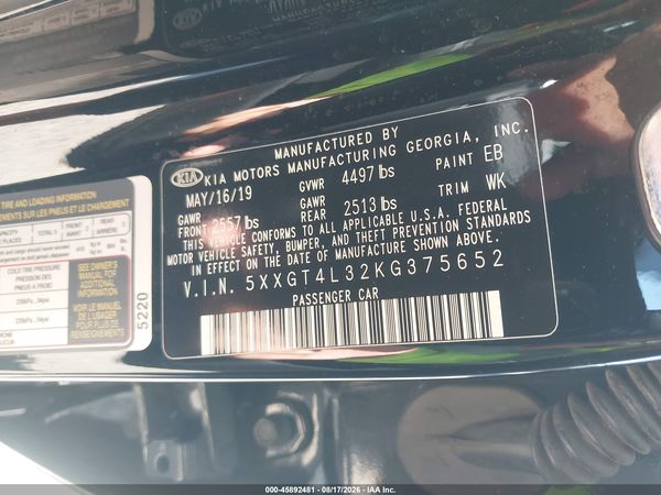 2019 KIA OPTIMA LX