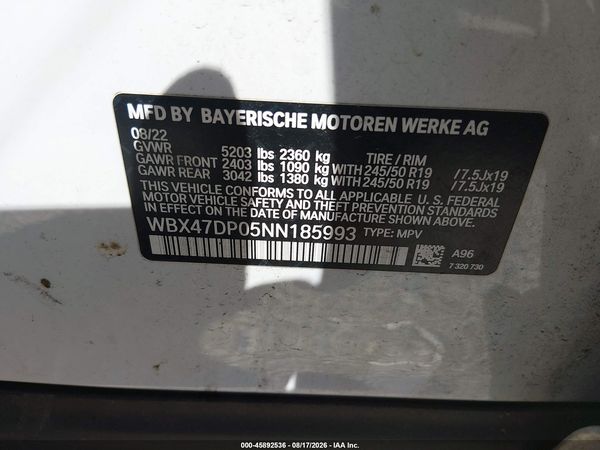 2022 BMW X3 SDRIVE30I