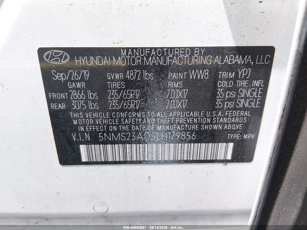 2020 HYUNDAI SANTA FE SE