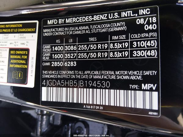 2018 MERCEDES-BENZ GLE 350 4MATIC