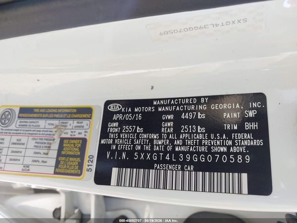 2016 KIA OPTIMA LX