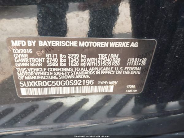 2016 BMW X5 XDRIVE35I