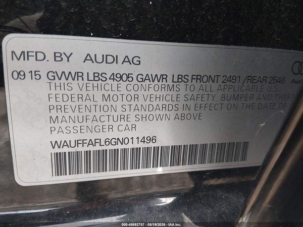 2016 AUDI A4 PREMIUM PLUS