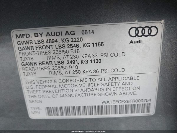 2015 AUDI Q3 2.0T PREMIUM PLUS