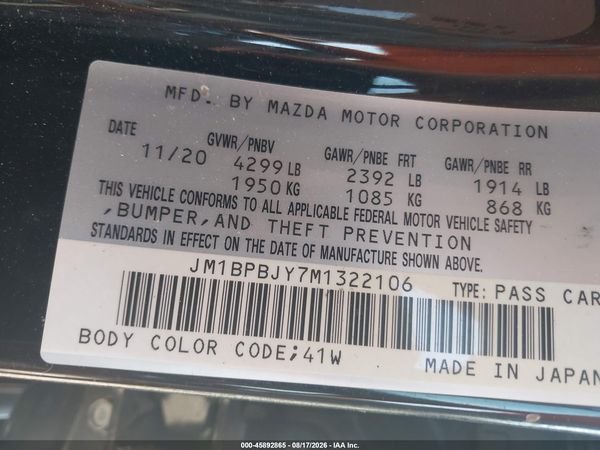 2021 MAZDA MAZDA3 2.5 TURBO