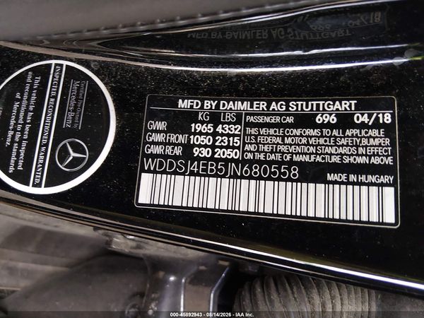 2018 MERCEDES-BENZ CLA 250 CLA250