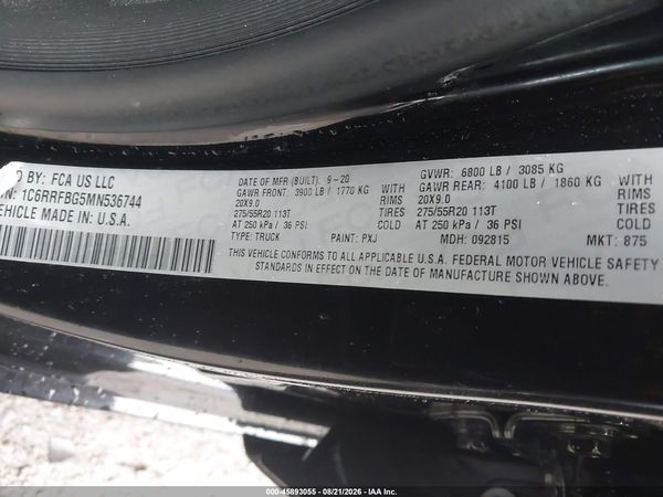 2021 RAM 1500 BIG HORN  4X4 6'4 BOX