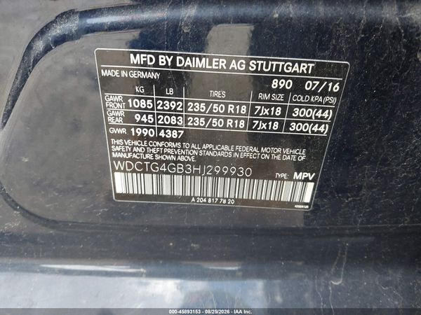 2017 MERCEDES-BENZ GLA 250 4MATIC