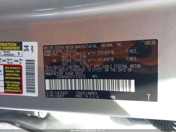 2026 TOYOTA GRAND HIGHLANDER XLE
