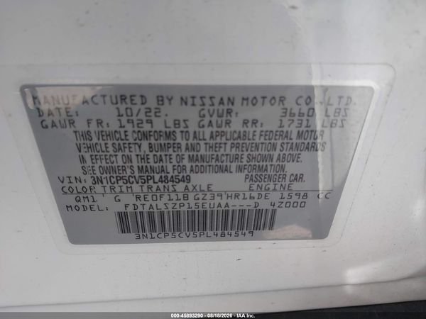 2023 NISSAN KICKS SV XTRONIC CVT — I9
