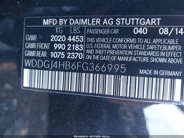 2015 MERCEDES-BENZ C 250 C250