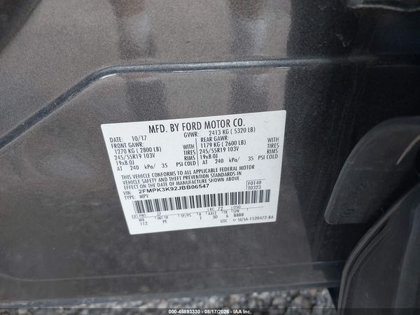 2018 FORD EDGE TITANIUM — I9