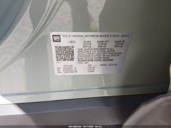 2025 CHEVROLET EQUINOX FWD LT — I9