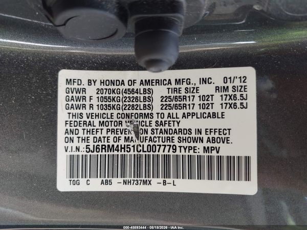 2012 HONDA CR-V EX