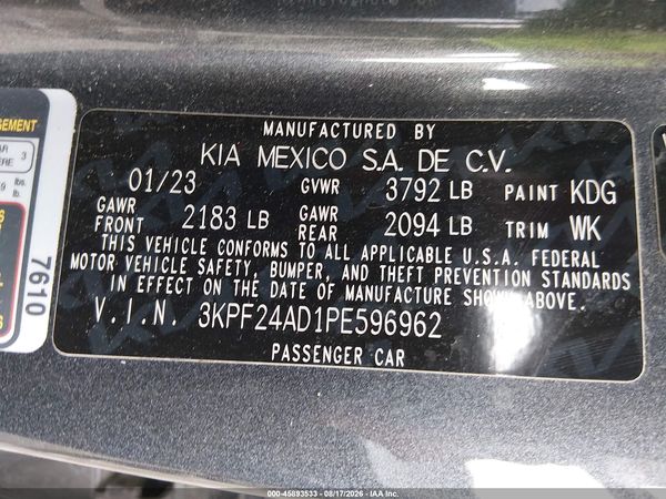 2023 KIA FORTE LXS
