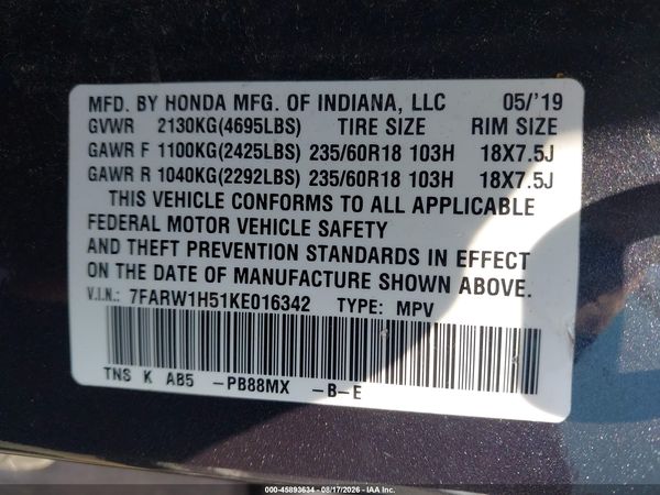 2019 HONDA CR-V EX