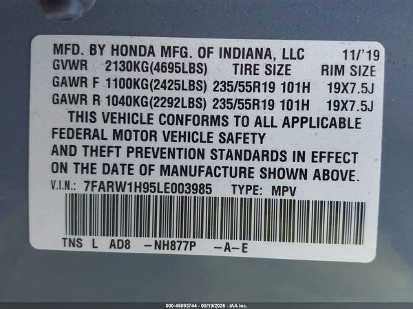2020 HONDA CR-V 2WD TOURING