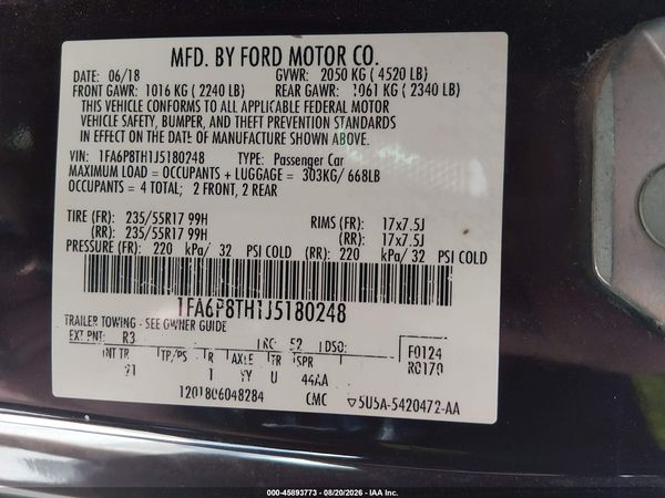 2018 FORD MUSTANG ECOBOOST — I9