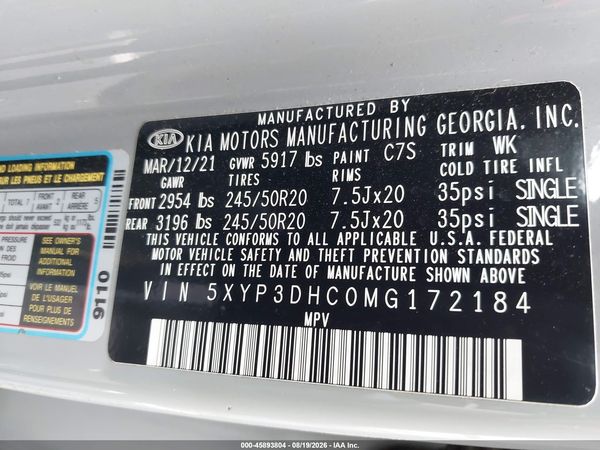 2021 KIA TELLURIDE EX