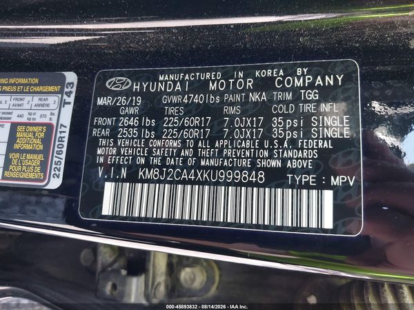 2019 HYUNDAI TUCSON SE