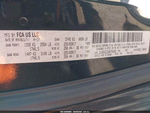 2017 DODGE GRAND CARAVAN SXT