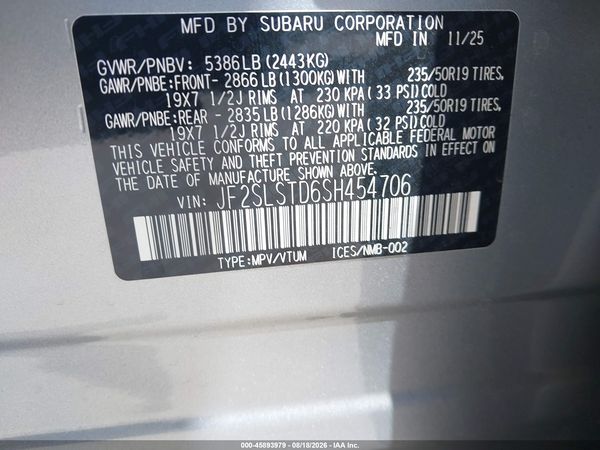 2025 SUBARU FORESTER TOURING HYBRID — I9