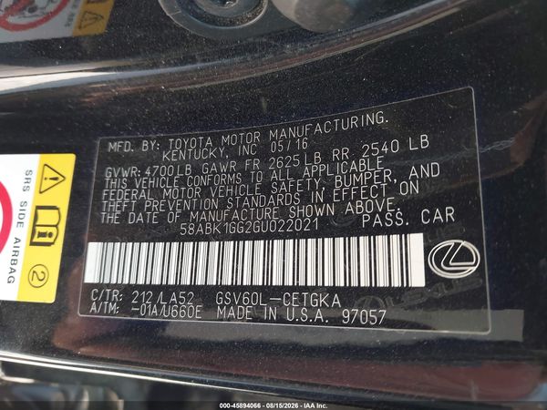 2016 LEXUS ES 350