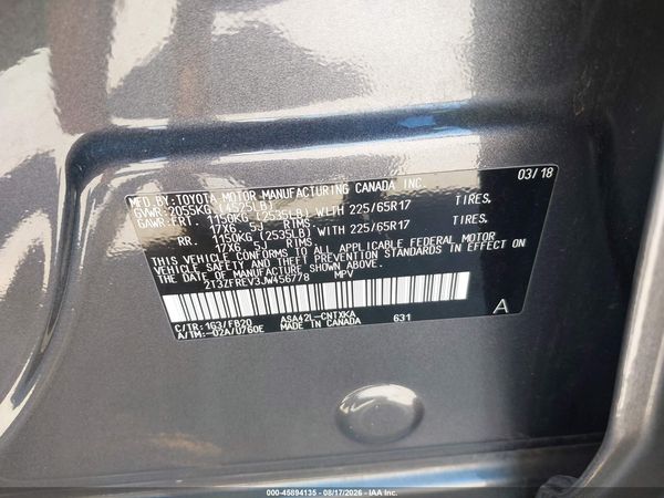 2018 TOYOTA RAV4 LE