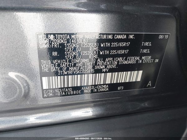 2019 TOYOTA RAV4 XLE