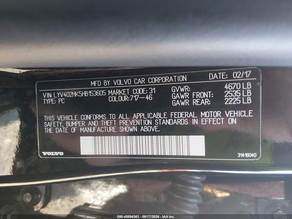 2017 VOLVO S60 INSCRIPTION T5