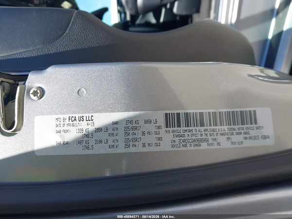 2019 DODGE GRAND CARAVAN SXT — I9