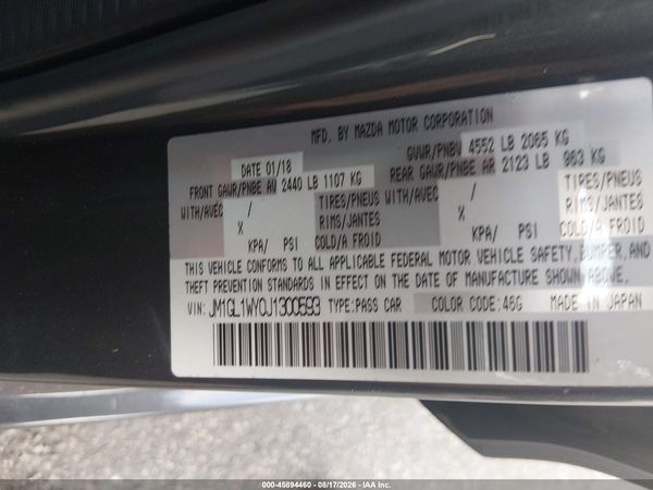 2018 MAZDA MAZDA6 GRAND TOURING RESERVE