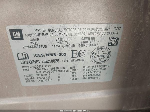 2018 CHEVROLET EQUINOX LS — I9