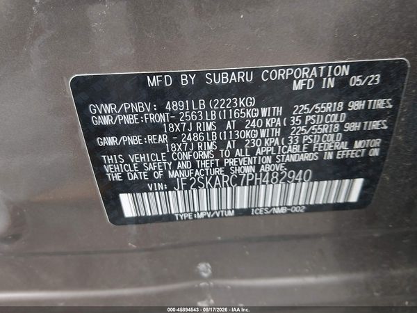 2023 SUBARU FORESTER TOURING — I9