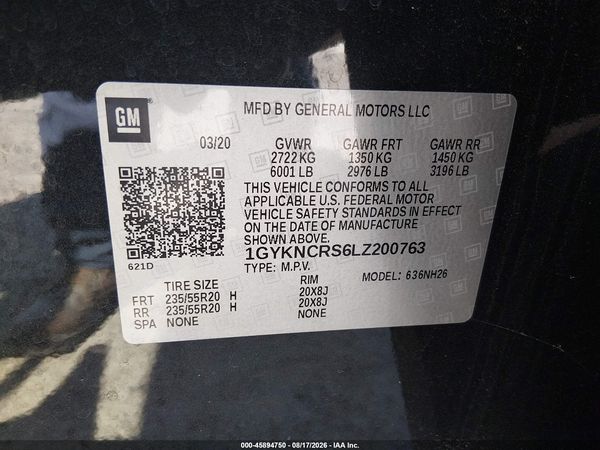 2020 CADILLAC XT5 FWD PREMIUM LUXURY