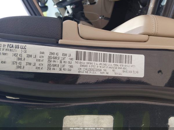 2016 JEEP GRAND CHEROKEE LIMITED