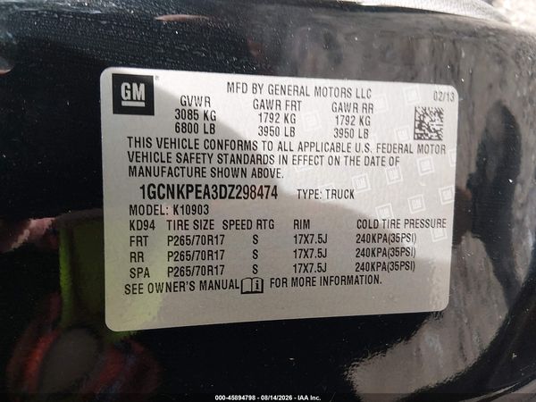 2013 CHEVROLET SILVERADO 1500 WORK TRUCK — I9