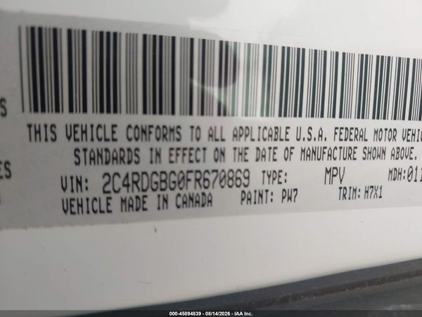 2015 DODGE GRAND CARAVAN AMERICAN VALUE PKG