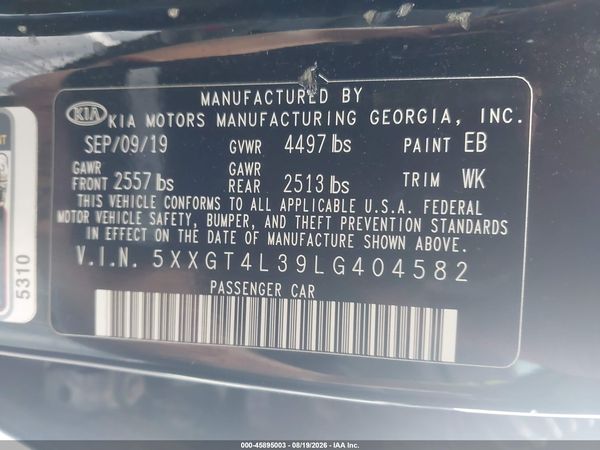 2020 KIA OPTIMA S