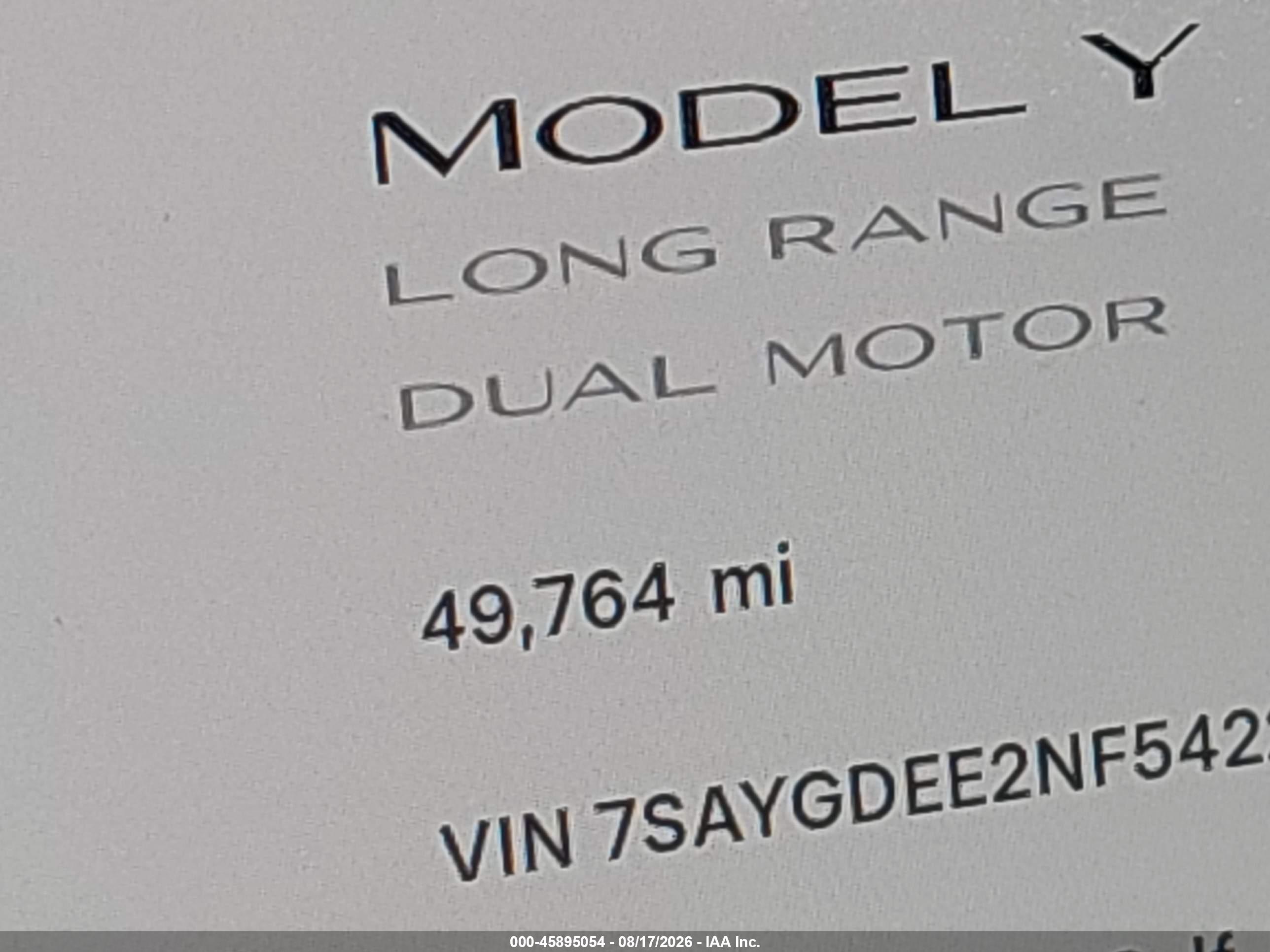 2022 TESLA MODEL Y