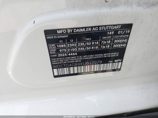 2019 MERCEDES-BENZ GLA 250 4MATIC