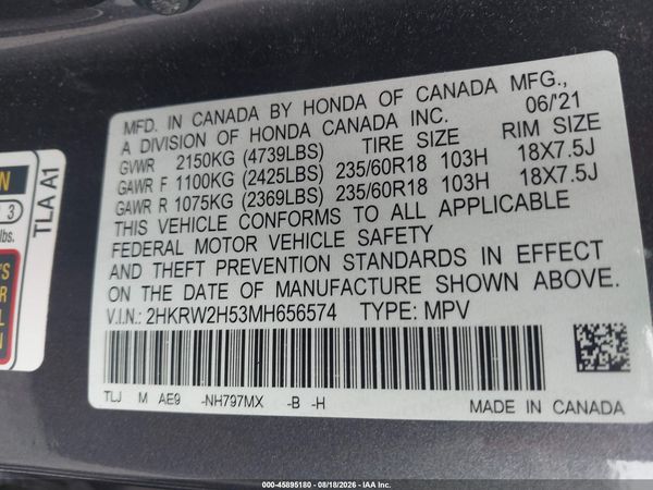 2021 HONDA CR-V AWD EX