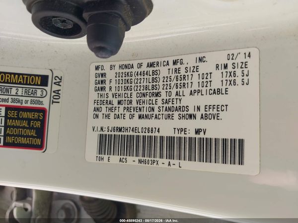 2014 HONDA CR-V EX-L
