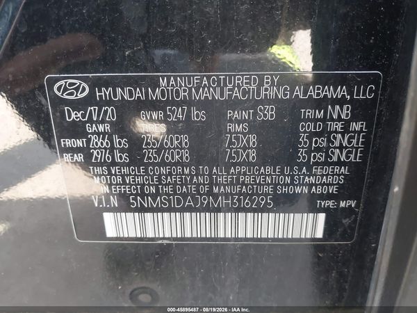 2021 HYUNDAI SANTA FE SE
